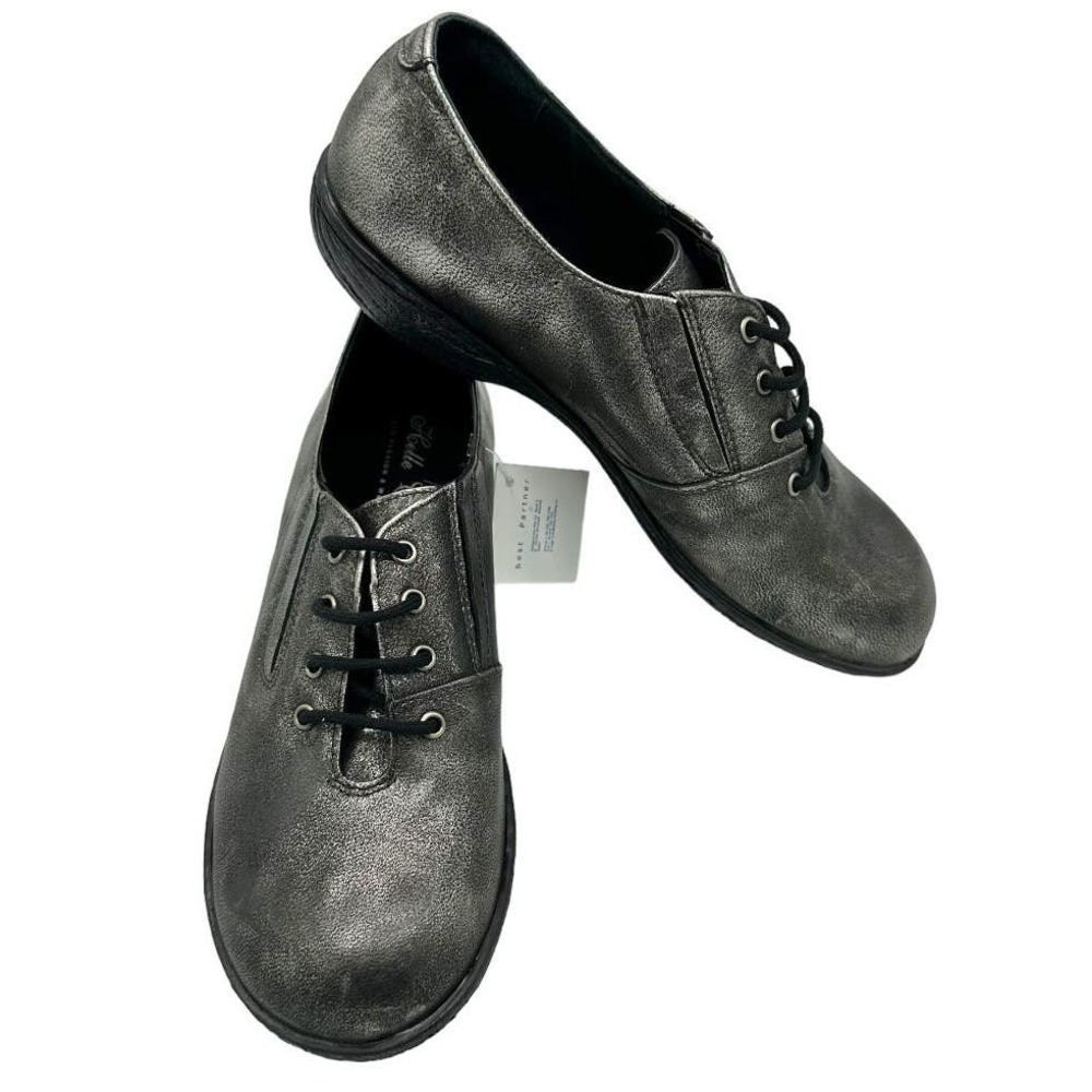HELLE COMFORT WELLNESS PEWTER OXFORD COMFORT SHOES SIZE 6.5